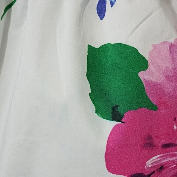 Kate Spade New York "Blooms" Stretch Cotton Peplum Top Size 8 Floral - Picture 12 of 16